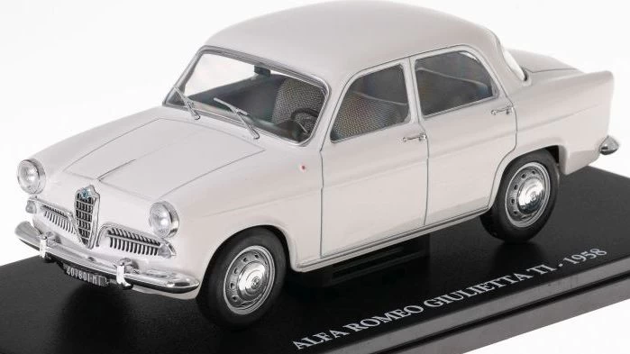 Alfa Romeo Giulietta TI 1958 White 1:24 European Vintage Cars - Cased
